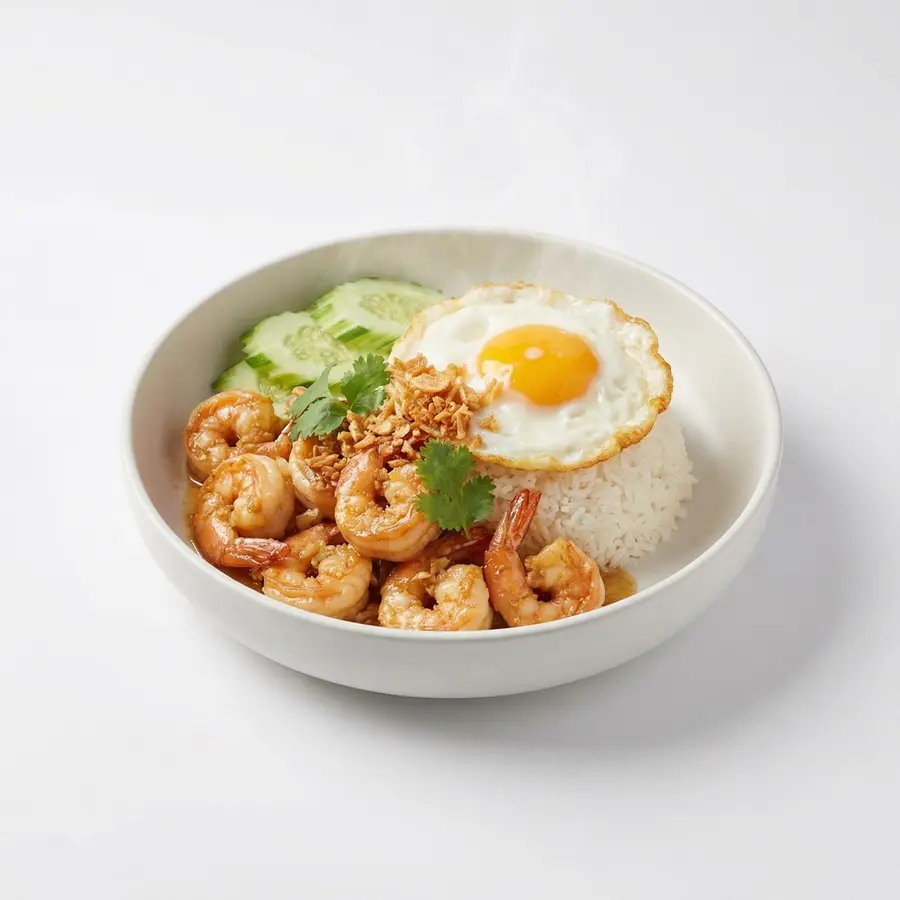 ข้าวกุ้งกระเทียม