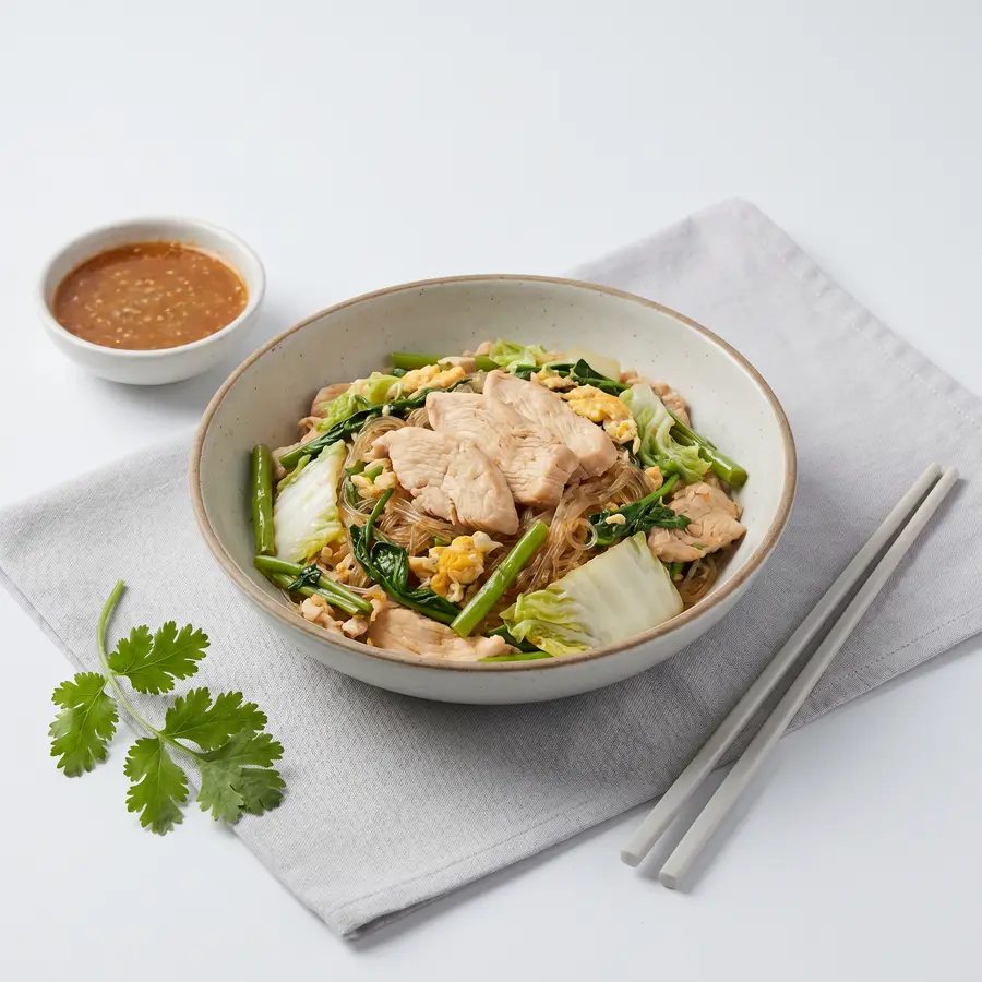 สูตรสุกี้แห้งอกไก่ไม่ใส่น้ำมัน
