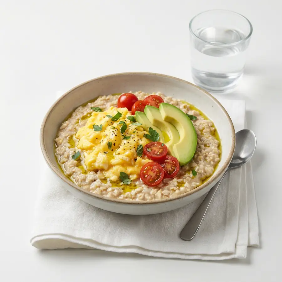 ข้าวโอ๊ตเค็มไข่คน